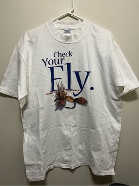 Funny vintage t shirt “check your fly”
